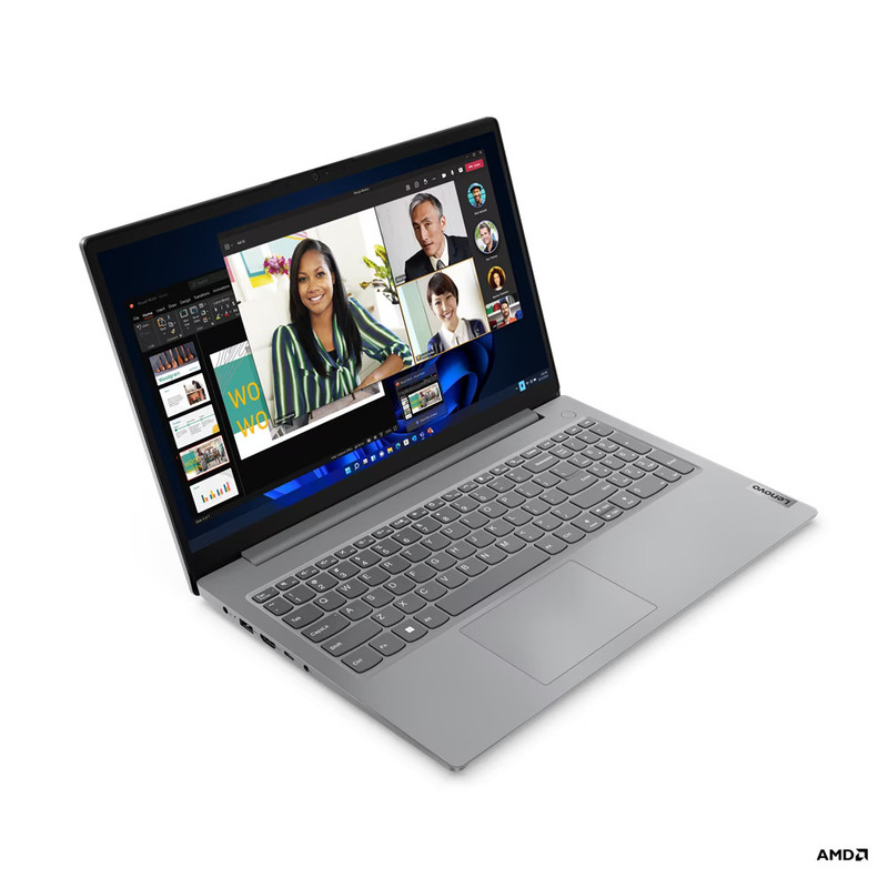 لپتاپ لنوو مدل V15 G4 AMN با پردازنده Ryzen 3-7320U، رم LPDDR5 8GB با فرکانس 5500MHz، حافظه SSD با ظرفیت 256GB، نمایشگر 15.6 اینچ TN با وضوح Full HD
