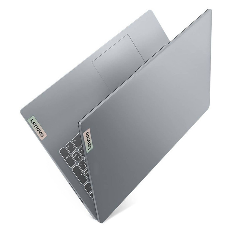 لپتاپ لنوو مدل IdeaPad Slim 3 15AMN8 با پردازنده Ryzen 3-7320U، رم LPDDR5 8GB با فرکانس 5500MHz، حافظه SSD با ظرفیت 512GB، نمایشگر 15.6 اینچ TN با وضوح Full HD